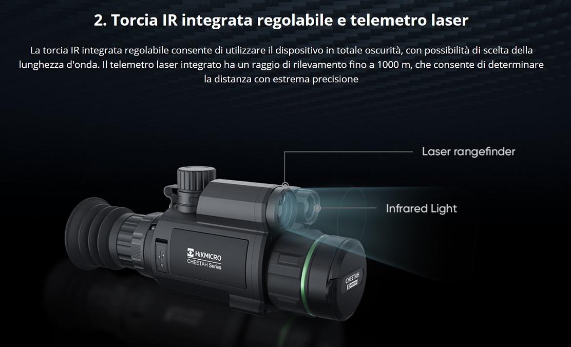 HIKMICRO CHEETAH NIGHT VISION DIGITAL SCOPE Torcia 940nm con Reticolo